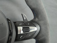 BMW F-SERIES FULL ALCANTARA / BLUE RING / TRI-STITCH STEERING WHEEL - BMW 1 2 3 4 SERIES F20 F22 F30 F32 M2 M3 M4