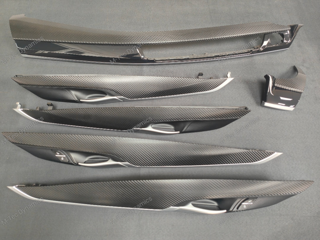 BMW X6 F16 INTERIOR TRIM SET - DEEP TEXTURED GLOSSY BLACK CARBON (MTD-TEX)