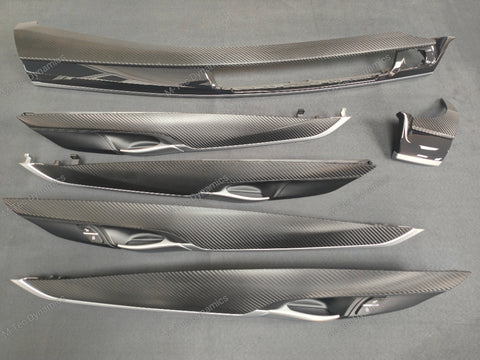 BMW X6 F16 INTERIOR TRIM SET - DEEP TEXTURED GLOSSY BLACK CARBON (MTD-TEX)