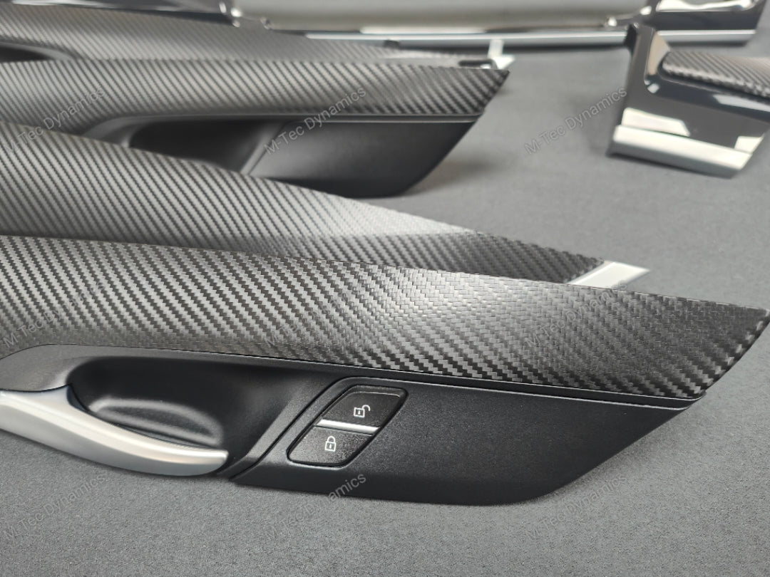BMW X6 F16 INTERIOR TRIM SET - DEEP TEXTURED GLOSSY BLACK CARBON (MTD-TEX)