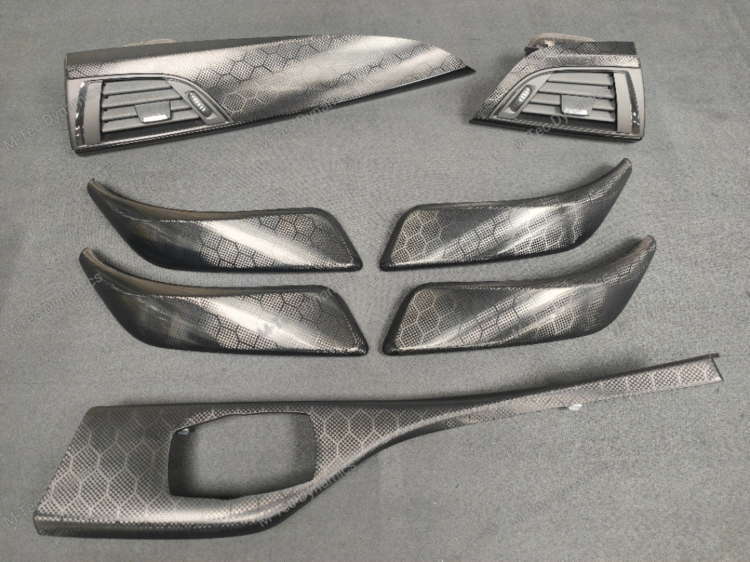 BMW F20 INTERIOR TRIM SET - HEXAGONAL CARBON / GLOSS BLACK ACCENT