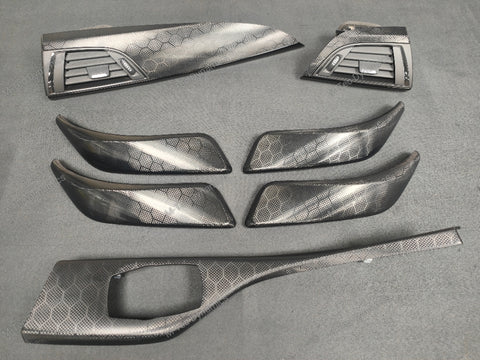 BMW F20 INTERIOR TRIM SET - HEXAGONAL CARBON / GLOSS BLACK ACCENT