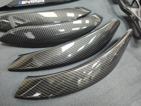 BMW F30 F80 M3 3-SERIES INTERIOR TRIM SET - HIGH GLOSS CARBON / SILVER ACCENT (MTD-HG)