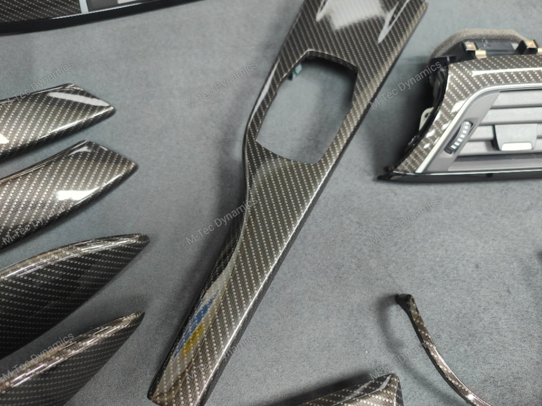 BMW F30 F31 F36 LCI INTERIOR TRIM SET - HIGH GLOSS CARBON / GLOSS BLACK ACCENT
