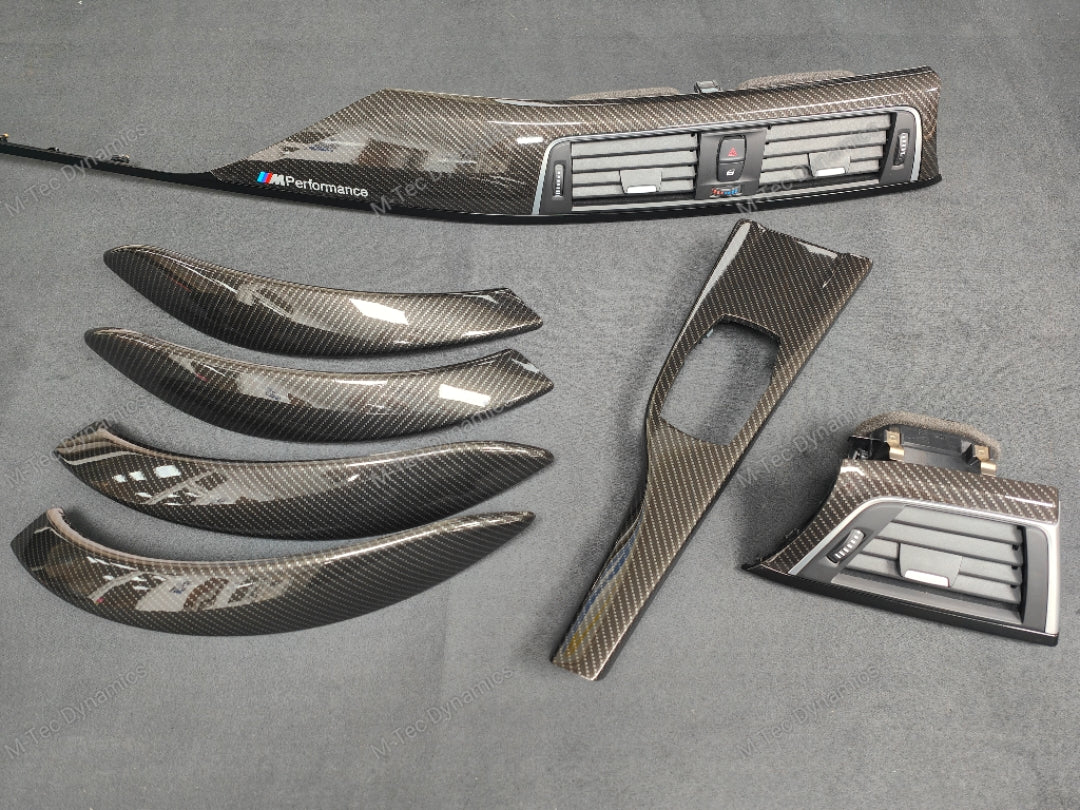 BMW F30 F31 F36 LCI INTERIOR TRIM SET - HIGH GLOSS CARBON / GLOSS BLACK ACCENT