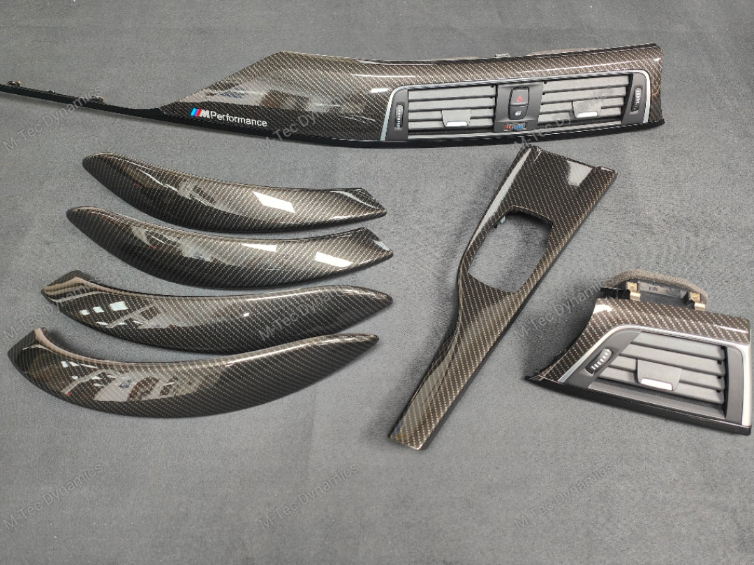 BMW F32 COUPE INTERIOR TRIM SET - HIGH GLOSS CARBON / SILVER ACCENT
