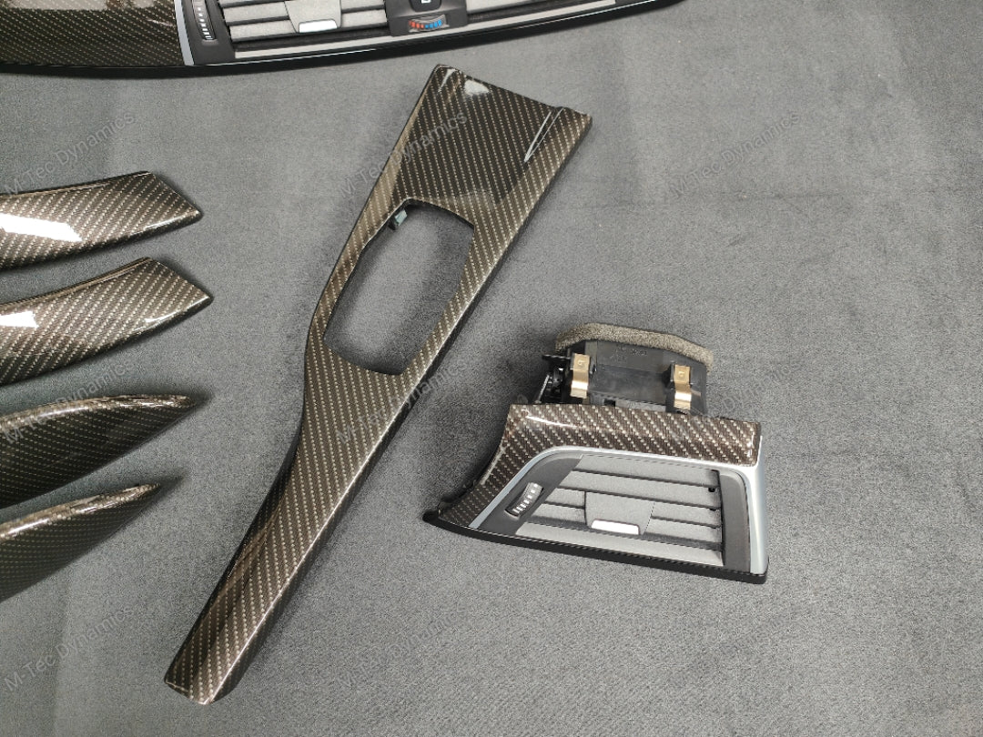 BMW F30 F31 F36 LCI INTERIOR TRIM SET - HIGH GLOSS CARBON / GLOSS BLACK ACCENT