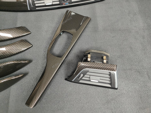 BMW F30 F80 M3 3-SERIES INTERIOR TRIM SET - HIGH GLOSS CARBON / SILVER ACCENT (MTD-HG)