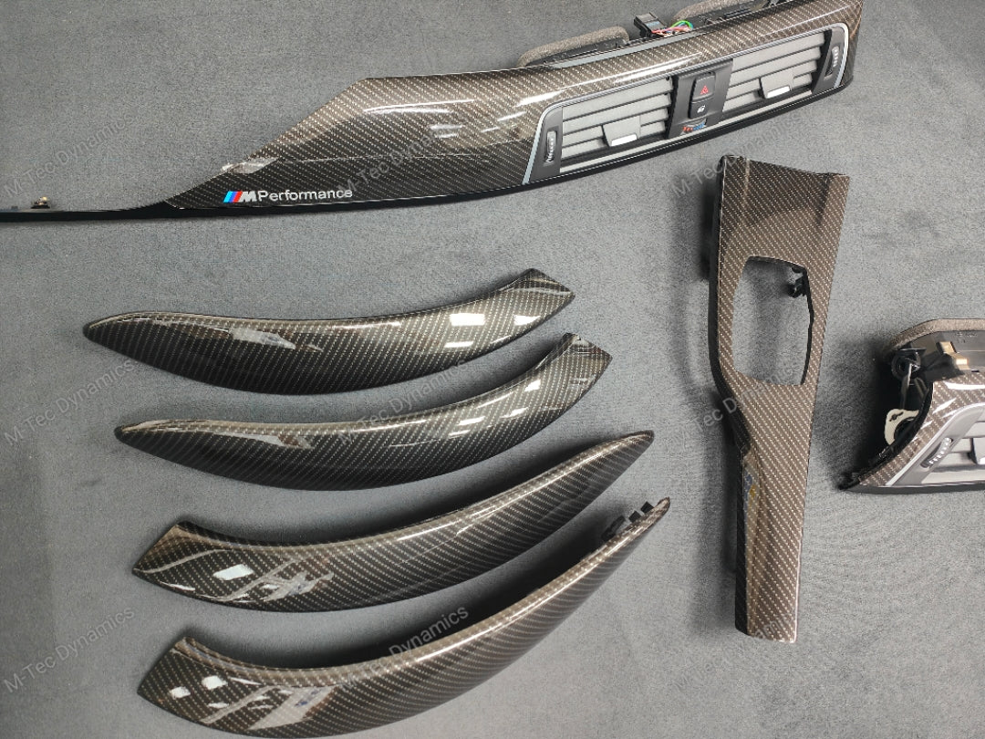 BMW F30 F31 F36 LCI INTERIOR TRIM SET - HIGH GLOSS CARBON / GLOSS BLACK ACCENT