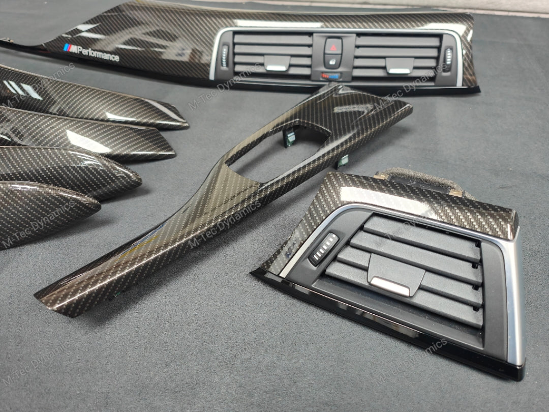 BMW F30 F31 F36 LCI INTERIOR TRIM SET - HIGH GLOSS CARBON / GLOSS BLACK ACCENT