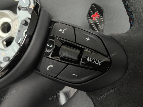 BMW F-SERIES NAPPA LEATHER TRI-STITCH / ALCANTARA / RED RING STEERING WHEEL - BMW 1 2 3 4 5 X SERIES (CUSTOM)