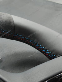BMW F-SERIES NAPPA LEATHER TRI-STITCH / ALCANTARA / RED RING STEERING WHEEL - BMW 1 2 3 4 5 X SERIES (CUSTOM)