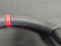 BMW F-SERIES NAPPA LEATHER TRI-STITCH / ALCANTARA / RED RING STEERING WHEEL - BMW 1 2 3 4 5 X SERIES (CUSTOM)