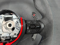 BMW F-SERIES NAPPA LEATHER TRI-STITCH / ALCANTARA / RED RING STEERING WHEEL - BMW 1 2 3 4 5 X SERIES (CUSTOM)
