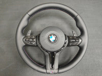 BMW F-SERIES NAPPA LEATHER TRI-STITCH / GLOSS BLACK / M4 FASCIA STEERING WHEEL - BMW 1 2 3 4 5 X SERIES