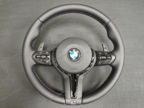 BMW F-SERIES NAPPA LEATHER TRI-STITCH / BLACK OUT / M4 FASCIA STEERING WHEEL - BMW 1 2 3 4 5 X SERIES
