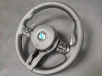 BMW F-SERIES NAPPA LEATHER TRI-STITCH / GLOSS BLACK / M4 FASCIA STEERING WHEEL - BMW 1 2 3 4 5 X SERIES