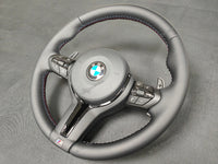 BMW F-SERIES NAPPA LEATHER TRI-STITCH / GLOSS BLACK / M4 FASCIA STEERING WHEEL - BMW 1 2 3 4 5 X SERIES