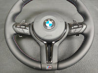 BMW F-SERIES NAPPA LEATHER TRI-STITCH / GLOSS BLACK / M4 FASCIA STEERING WHEEL - BMW 1 2 3 4 5 X SERIES