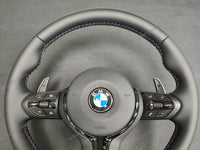 BMW F-SERIES NAPPA LEATHER TRI-STITCH / GLOSS BLACK / M4 FASCIA STEERING WHEEL - BMW 1 2 3 4 5 X SERIES
