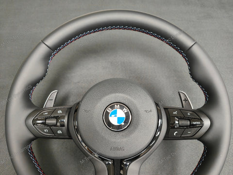BMW F-SERIES NAPPA LEATHER TRI-STITCH / BLACK OUT / M4 FASCIA STEERING WHEEL - BMW 1 2 3 4 5 X SERIES