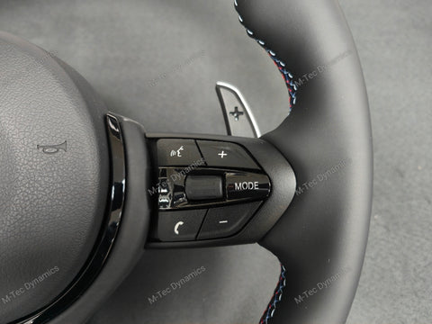 BMW F-SERIES NAPPA LEATHER TRI-STITCH / BLACK OUT / M4 FASCIA STEERING WHEEL - BMW 1 2 3 4 5 X SERIES