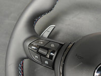BMW F-SERIES NAPPA LEATHER TRI-STITCH / GLOSS BLACK / M4 FASCIA STEERING WHEEL - BMW 1 2 3 4 5 X SERIES