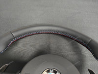 BMW F-SERIES NAPPA LEATHER TRI-STITCH / GLOSS BLACK / M4 FASCIA STEERING WHEEL - BMW 1 2 3 4 5 X SERIES