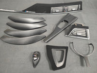 WRAPPING SERVICE - BMW F3X INTERIOR TRIM SET - 3D CARBON / ALCANTARA / SILVER ACCENT - (F30 F31 F32 F33 F36)
