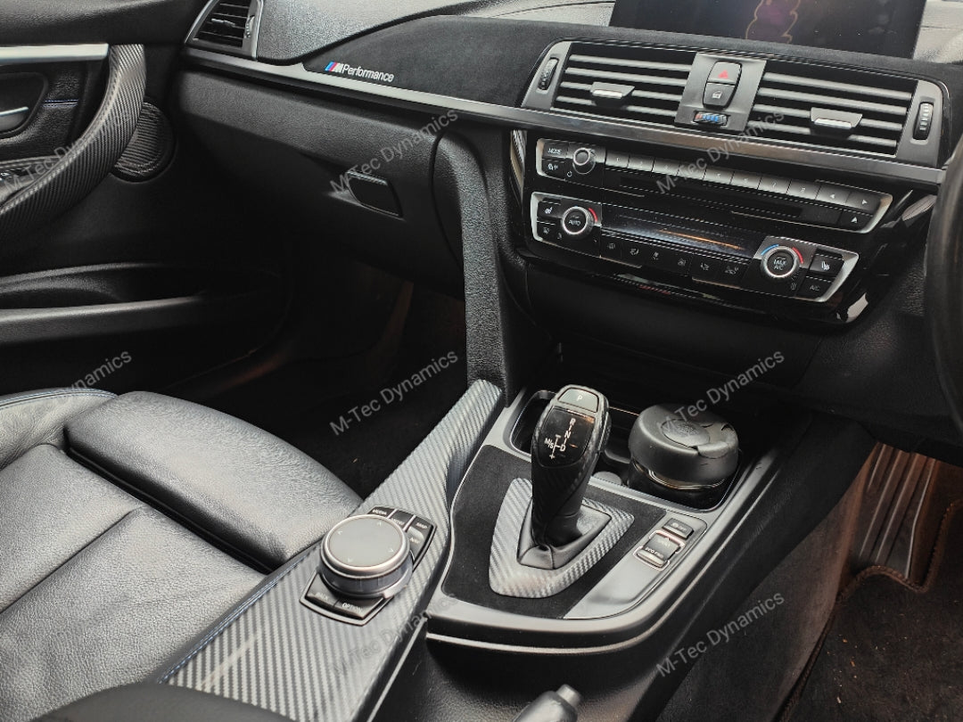 WRAPPING SERVICE - BMW F3X INTERIOR TRIM SET - 3D CARBON / ALCANTARA / SILVER ACCENT - (F30 F31 F32 F33 F36)