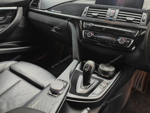 WRAPPING SERVICE - BMW F3X F8X CUSTOM INTERIOR TRIM SET - ALCANTARA / SILVER / 4D CARBON