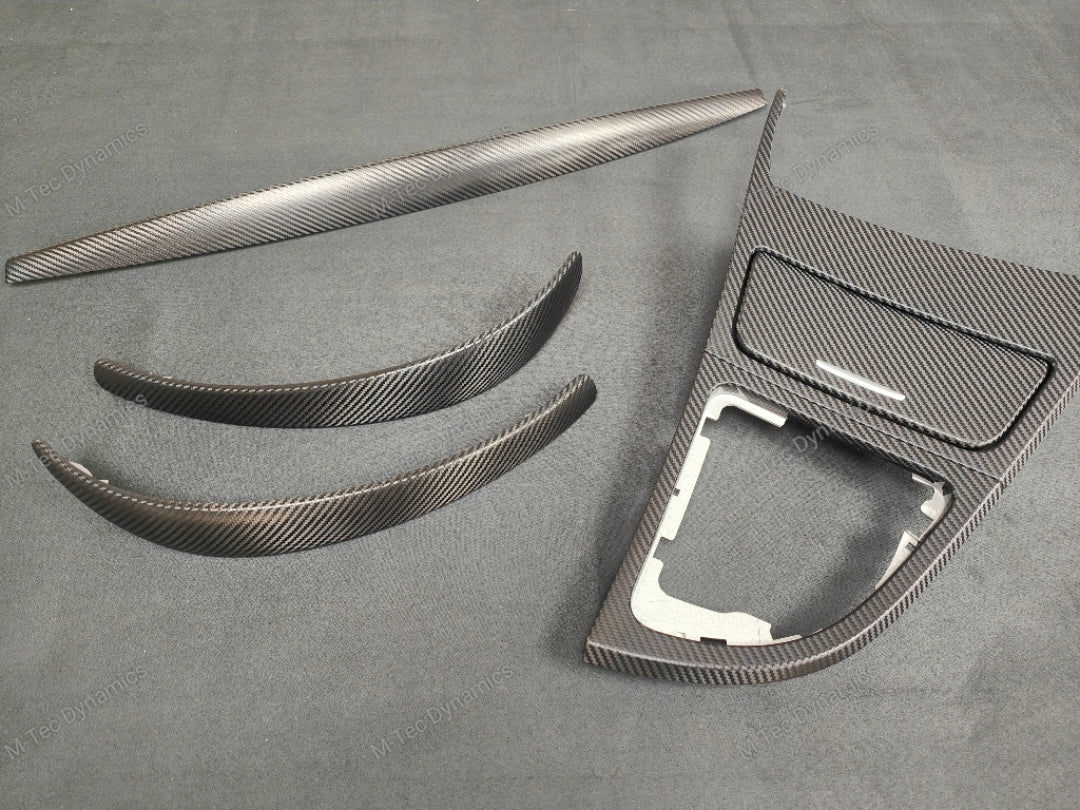BMW E81 E82 INTERIOR TRIM SET - DEEP TEXTURED GLOSSY BLACK CARBON (MTD-TEX)