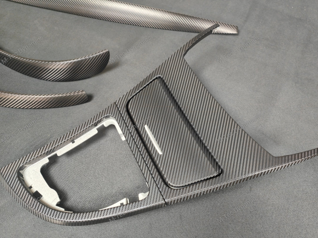 BMW E81 E82 INTERIOR TRIM SET - DEEP TEXTURED GLOSSY BLACK CARBON (MTD-TEX)