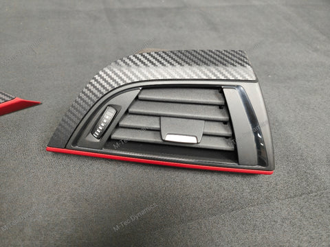 BMW F21 F22 INTERIOR TRIM SET - 3D CARBON / OEM RED ACCENT (#26)