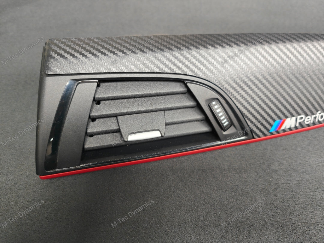 BMW F21 F22 INTERIOR TRIM SET - 3D CARBON / OEM RED ACCENT