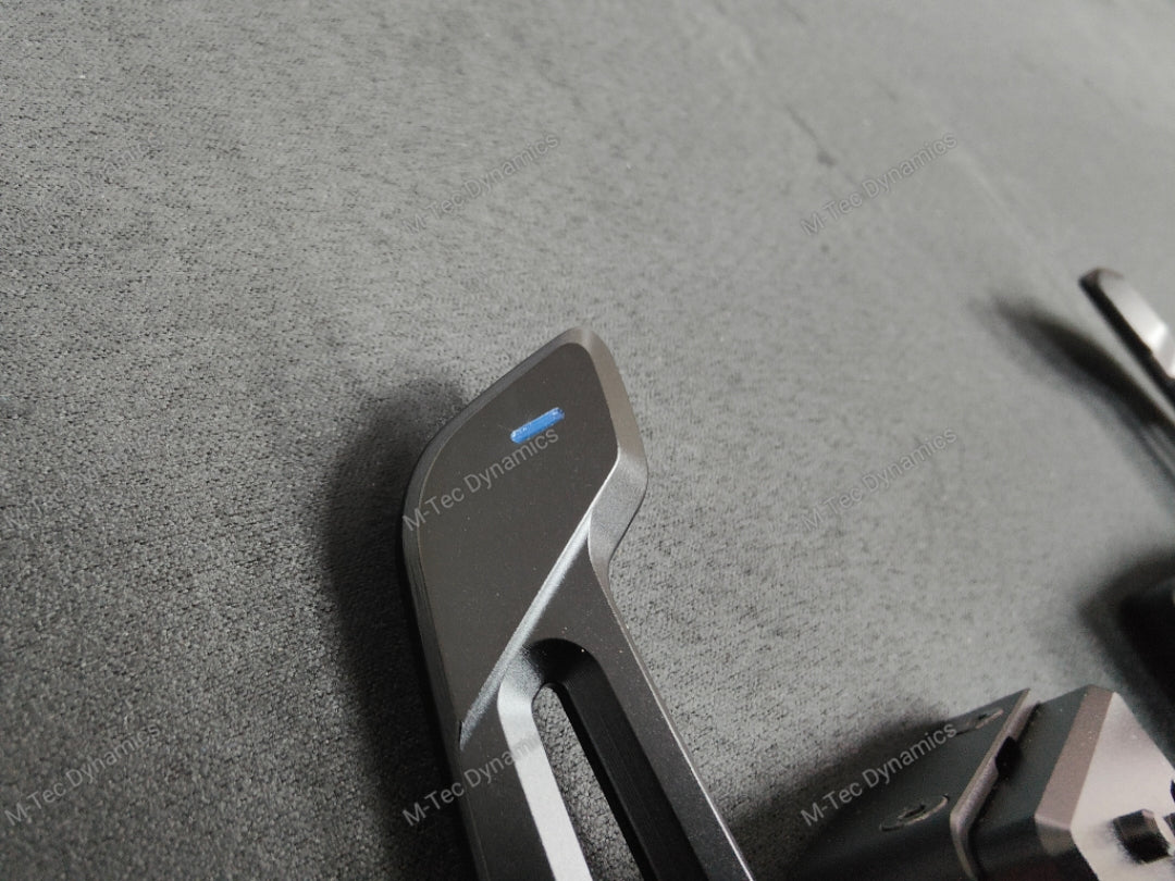 BMW F-SERIES MAGNETIC PADDLE SHIFTERS BILLET ALUMINIUM PDK STYLE - GLOSS BLACK - BLUE