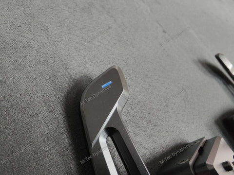 BMW F-SERIES MAGNETIC PADDLE SHIFTERS BILLET ALUMINIUM PDK STYLE - GLOSS BLACK - BLUE
