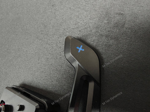 BMW F-SERIES MAGNETIC PADDLE SHIFTERS BILLET ALUMINIUM PDK STYLE - GLOSS BLACK - BLUE