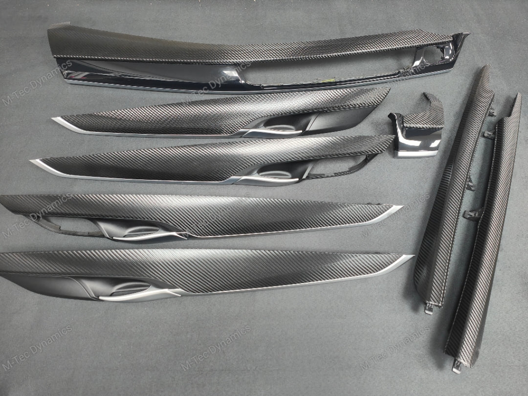 BMW X5 F15 INTERIOR TRIM SET - DEEP TEXTURED GLOSSY BLACK CARBON (MTD-TEX)