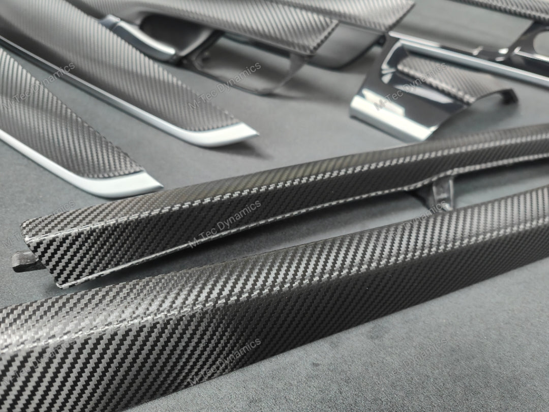BMW X5 F15 INTERIOR TRIM SET - DEEP TEXTURED GLOSSY BLACK CARBON (MTD-TEX)