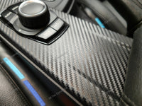 WRAPPING SERVICE - BMW F3X INTERIOR TRIM SET - 3D CARBON / BLUE ACCENT (F30 F31 F32 F33 F36)