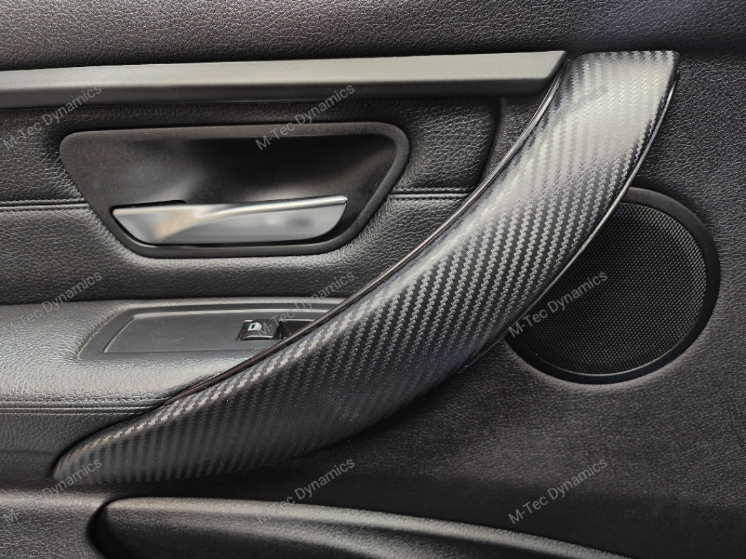 WRAPPING SERVICE - BMW F3X INTERIOR TRIM SET - 3D CARBON / BLUE ACCENT (F30 F31 F32 F33 F36)