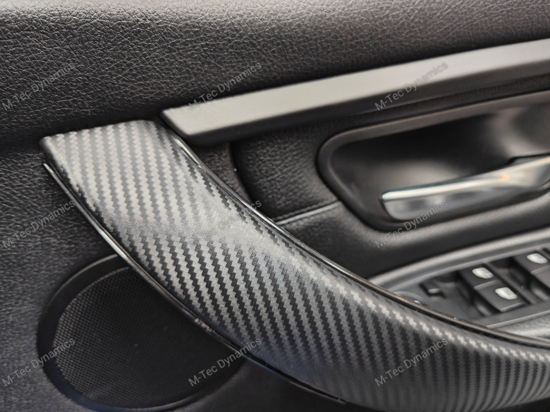 WRAPPING SERVICE - BMW F3X INTERIOR TRIM SET - 3D CARBON / BLUE ACCENT (F30 F31 F32 F33 F36)
