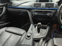 WRAPPING SERVICE - BMW F3X INTERIOR TRIM SET - 3D CARBON / BLUE ACCENT (F30 F31 F32 F33 F36)