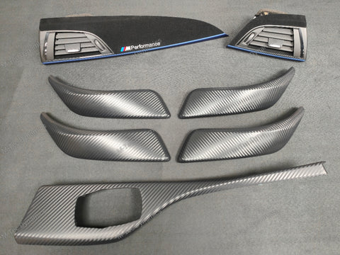 BMW F20 INTERIOR TRIM SET - 3D CARBON / ALCANTARA / BLUE ACCENT