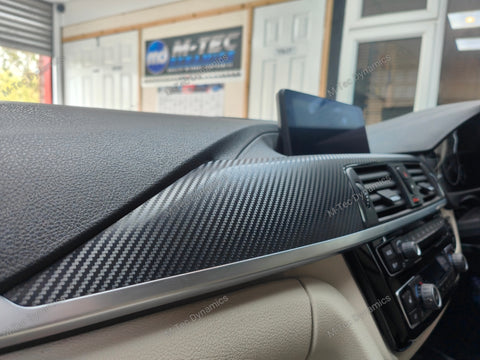WRAPPING SERVICE - BMW F30 F32 INTERIOR TRIM SET - 3D CARBON - SILVER ACCENT