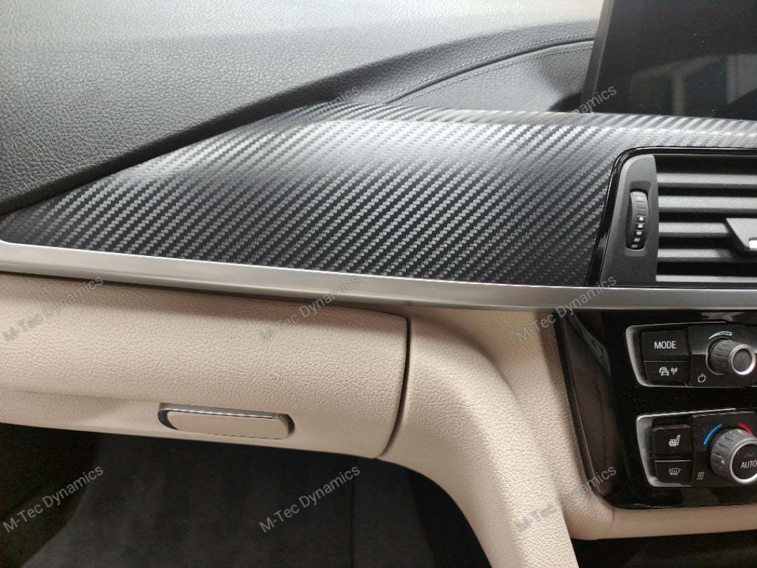 WRAPPING SERVICE - BMW F3X INTERIOR TRIM SET - 3D CARBON / SILVER ACCENT (F30 F31 F32 F33 F36)