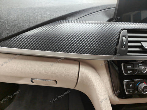WRAPPING SERVICE - BMW F30 F32 INTERIOR TRIM SET - 3D CARBON - SILVER ACCENT