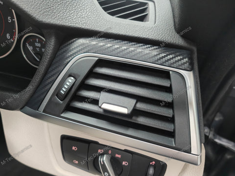 WRAPPING SERVICE - BMW F30 F32 INTERIOR TRIM SET - 3D CARBON - SILVER ACCENT