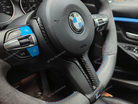 WRAPPING SERVICE - BMW F3X F8X CUSTOM INTERIOR TRIM SET - ALCANTARA / BLUE / TEXTURED CARBON